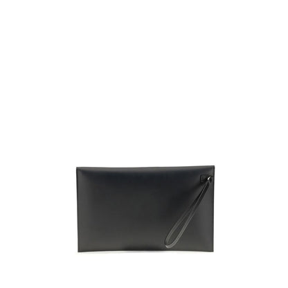 Black Leather Clutch Bag