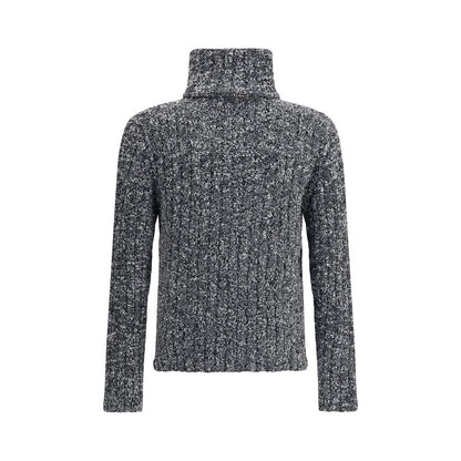 Gray Fleece Wool Turtleneck