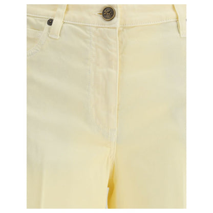 Yellow Cotton Straight-Leg Jeans