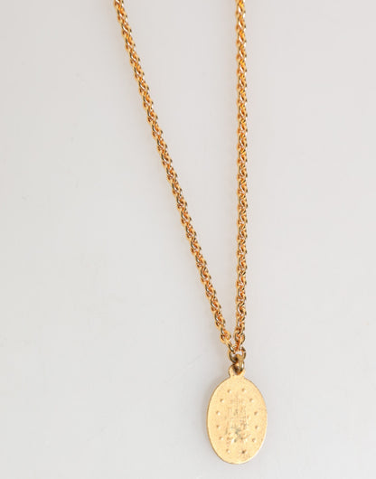 Gold Medallion Metal Chain Charm Men Pendant Necklace