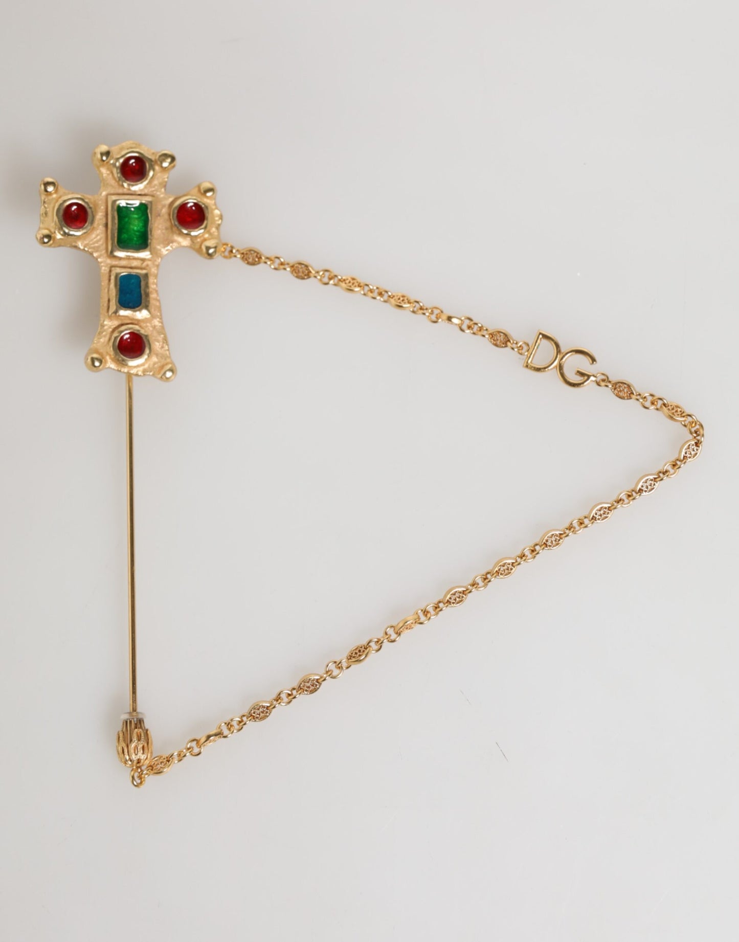 Lapel Pin Cross Logo Gold Chain Mens Accessories Brooch