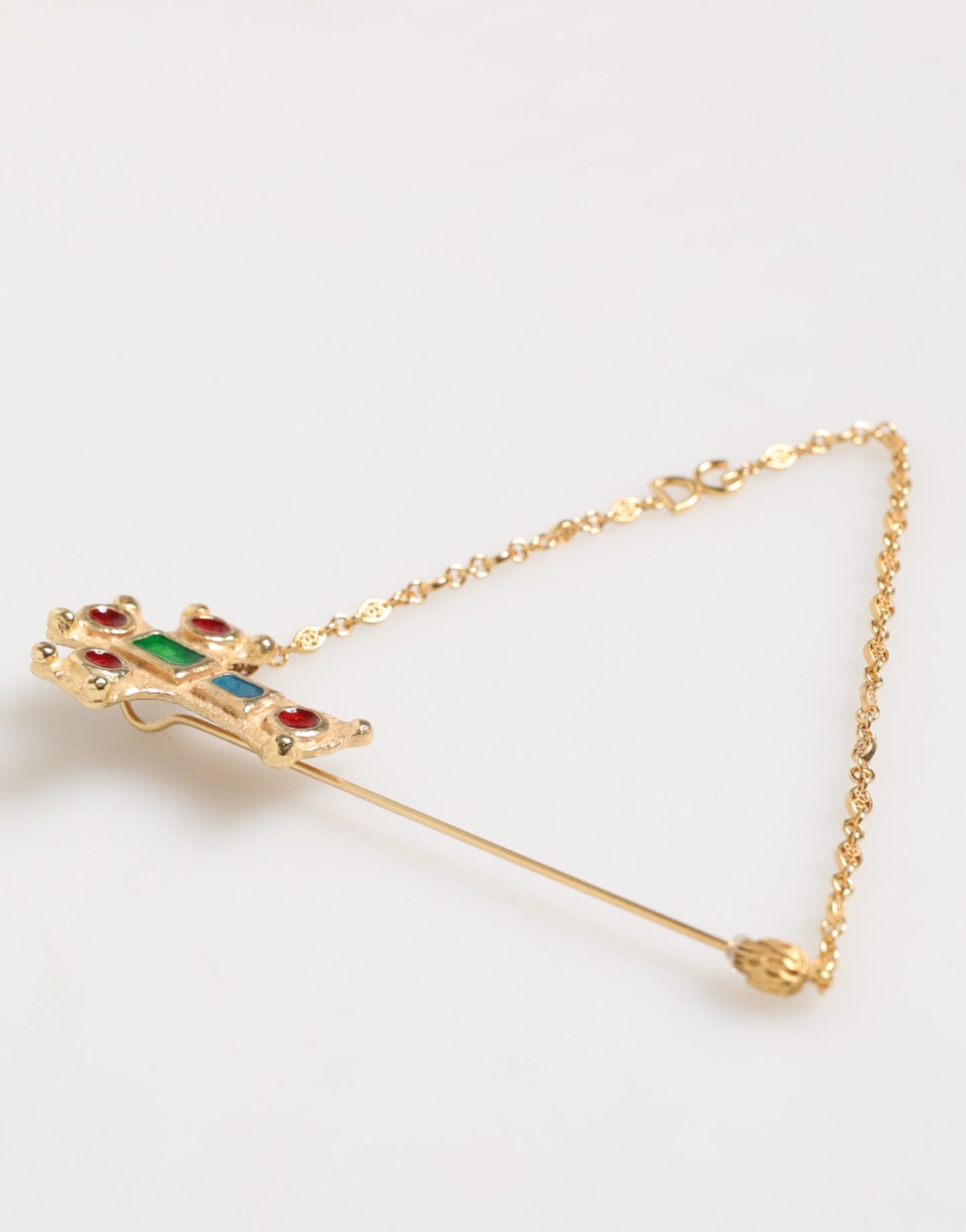 Lapel Pin Cross Logo Gold Chain Mens Accessories Brooch