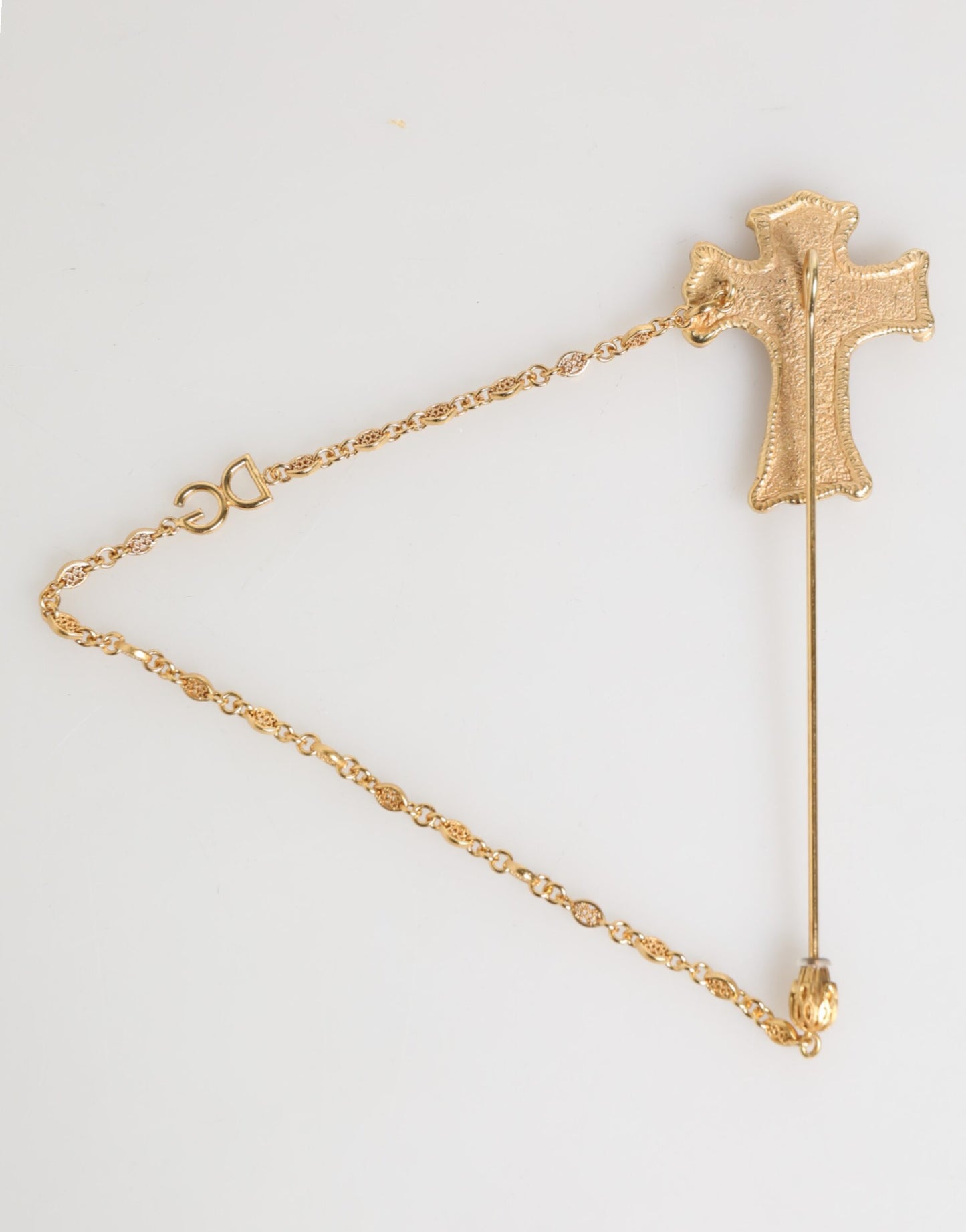 Lapel Pin Cross Logo Gold Chain Mens Accessories Brooch