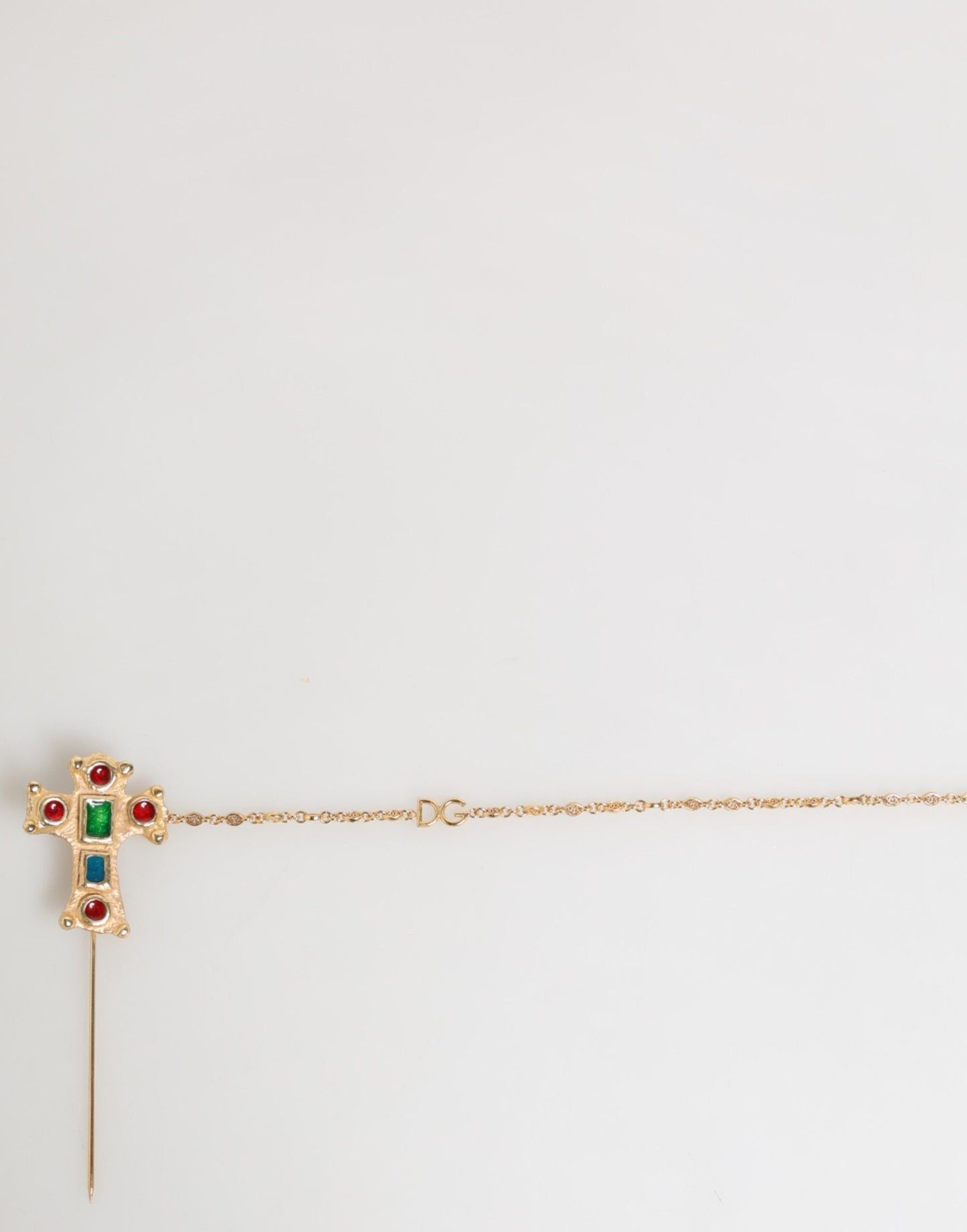 Lapel Pin Cross Logo Gold Chain Mens Accessories Brooch