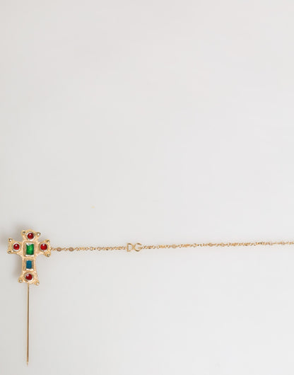 Lapel Pin Cross Logo Gold Chain Mens Accessories Brooch