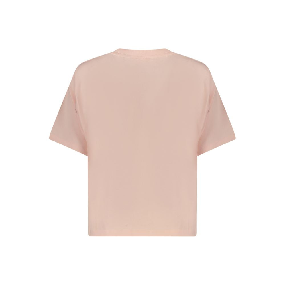 Pink Cotton Women T-Shirt