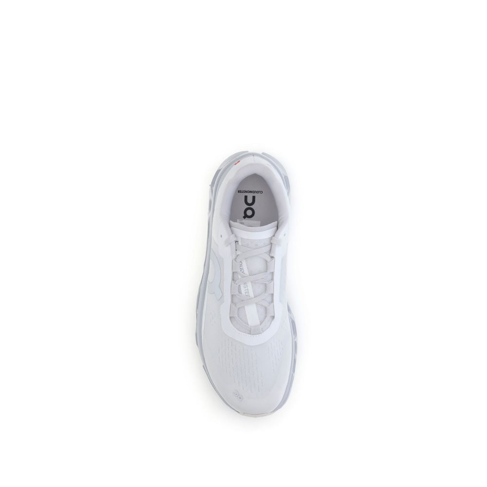 White Polyester Athletic Sneakers