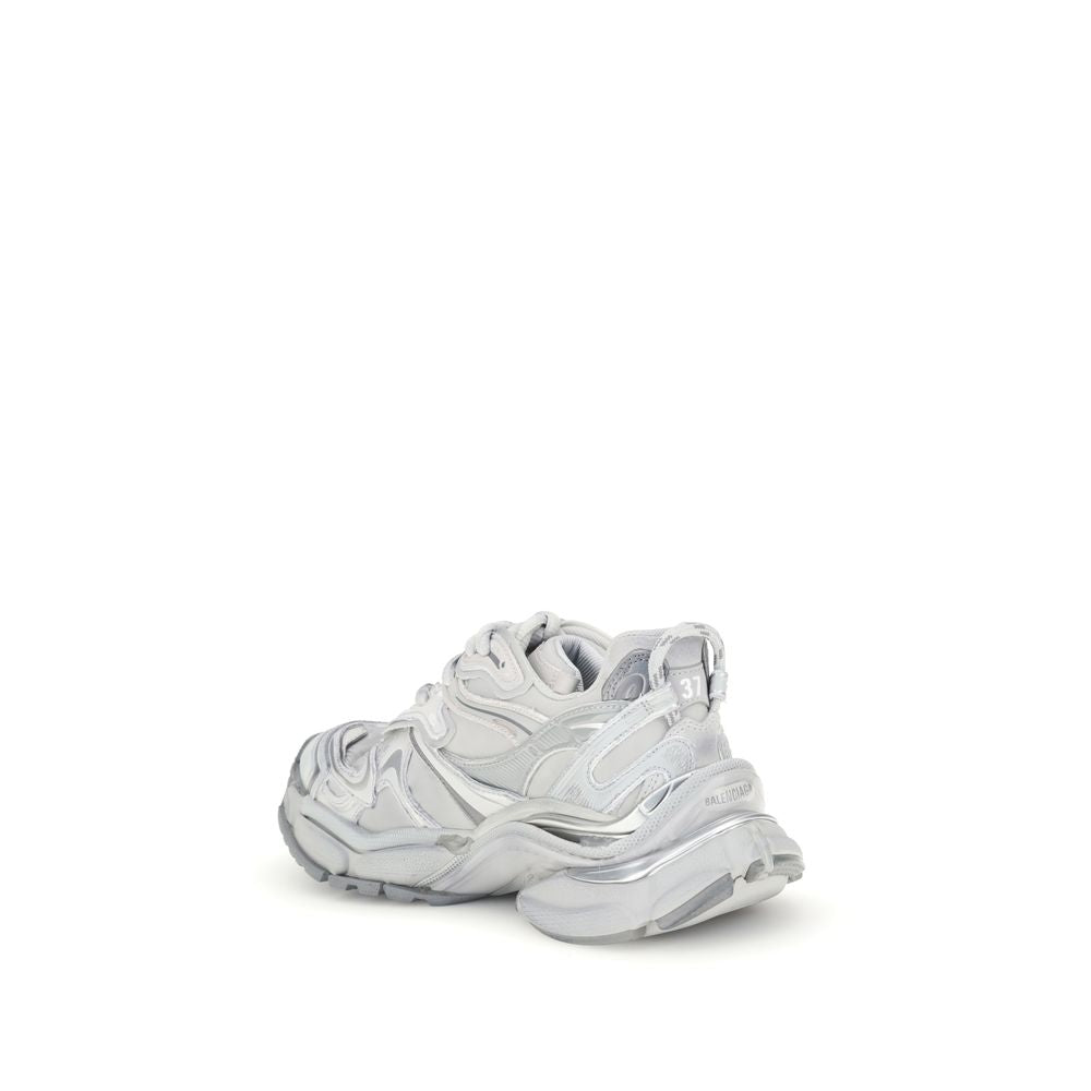 Silver Rubber Athletic Sneakers