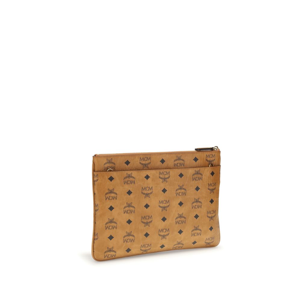 Brown Polyethylene Clutch Bag