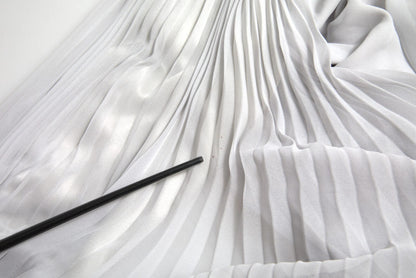 Light Grey Polyester Pleated Long Maxi Dress