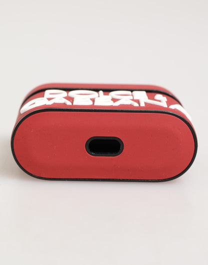 Red White Silicone Embossed Logo Accessory Airpods Case