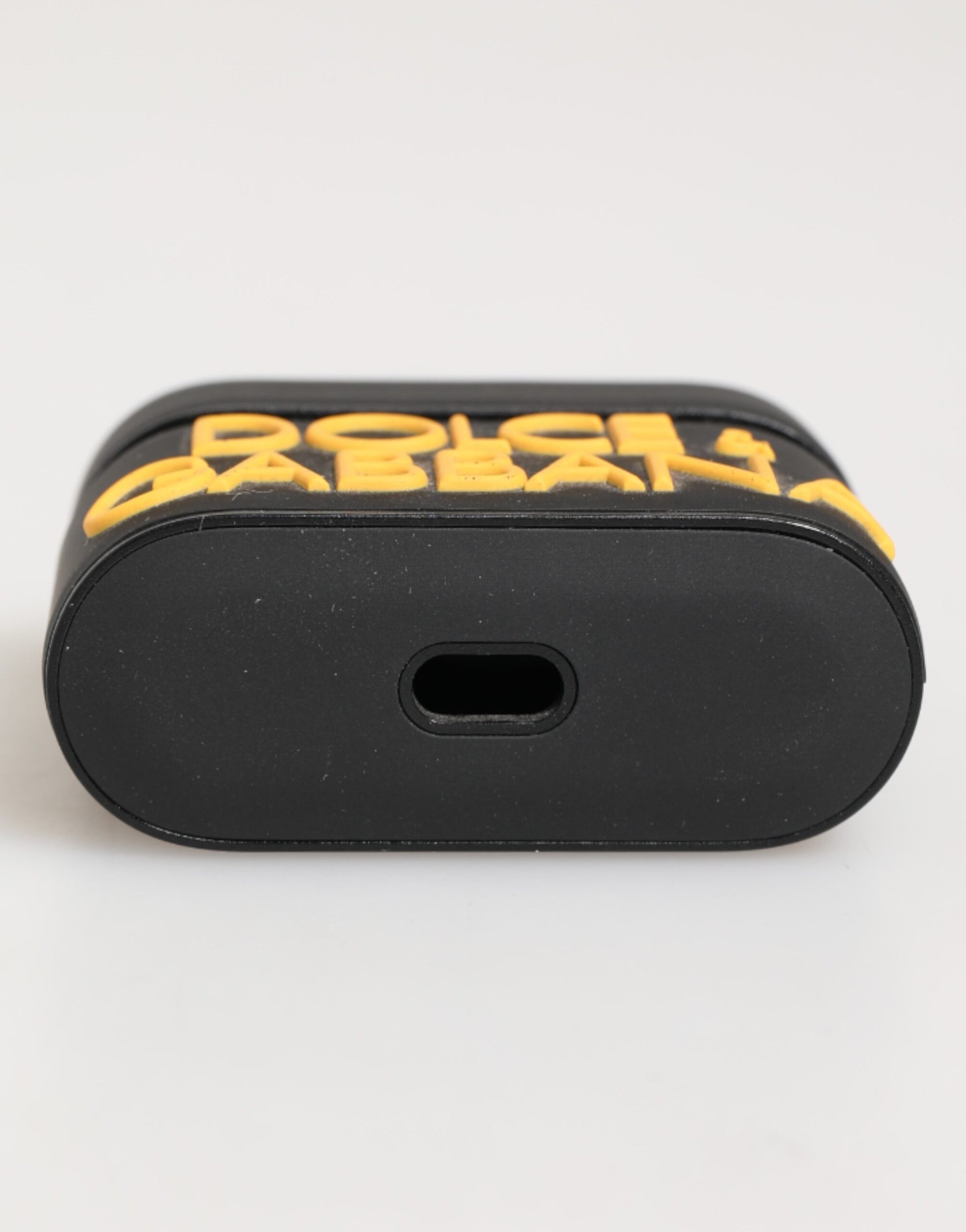 Black Yellow Rubber Logo Embossed Accessory Airpods Case