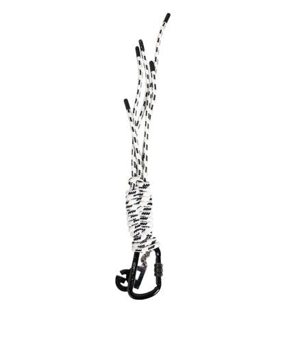 Black White Polyester Tape String DG Logo Keychain Keyring