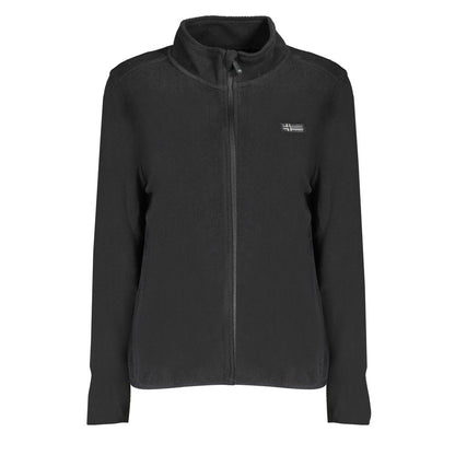 Black Polyester Women Sweatshirt