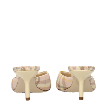 Pink Fabric Stiletto Heel Sandals