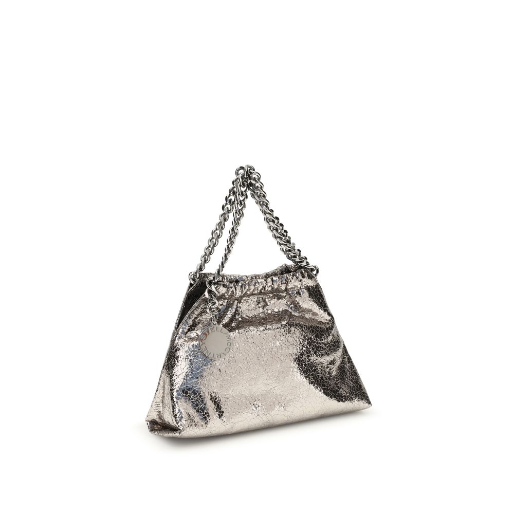 Metallic crackle-effect Falabella Shoulder Bag