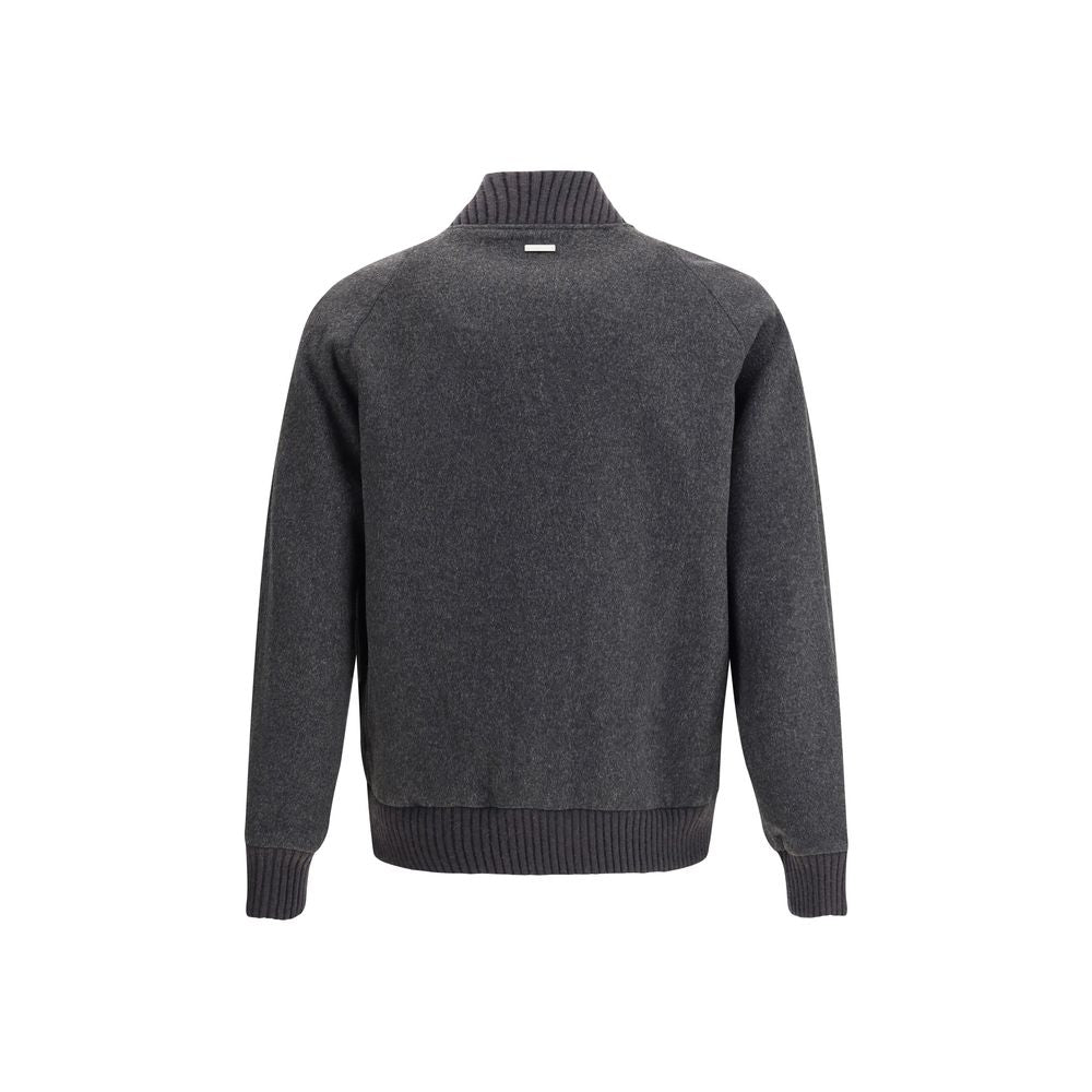 Gray Polyester Bomber