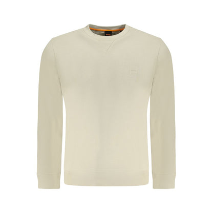 Beige Cotton Men Sweater