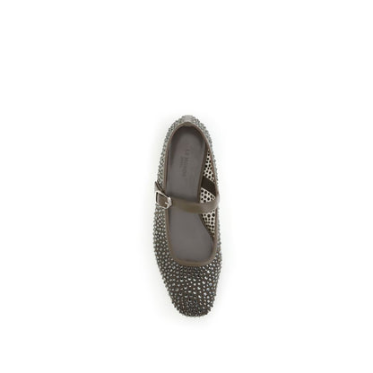Gray Other Fibres Ballet Flats