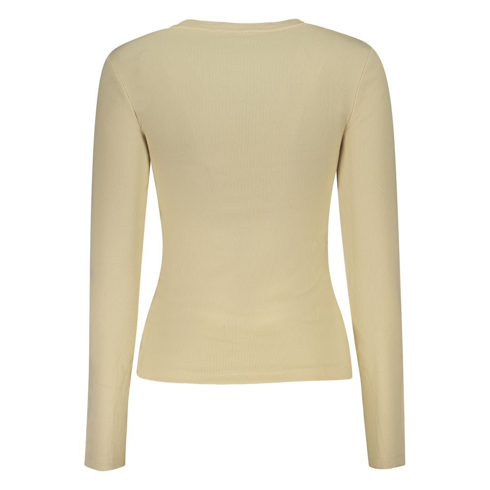 Beige Cotton Women T-Shirt