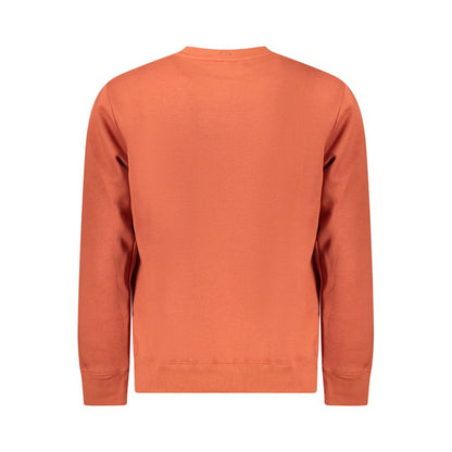 Orange Cotton Men Sweater