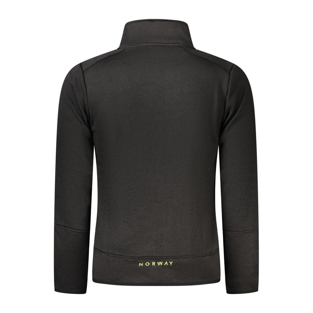 Black Polyester Men Sweatshirt