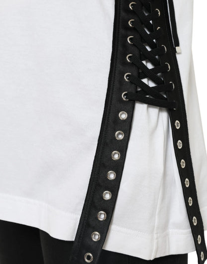 White Cotton 2000 Fashion Print Logo T-shirt