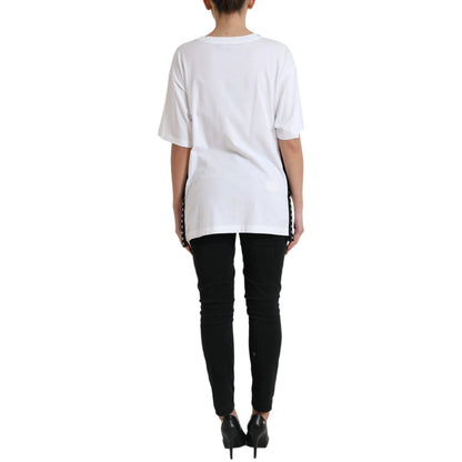 White Cotton 2000 Fashion Print Logo T-shirt