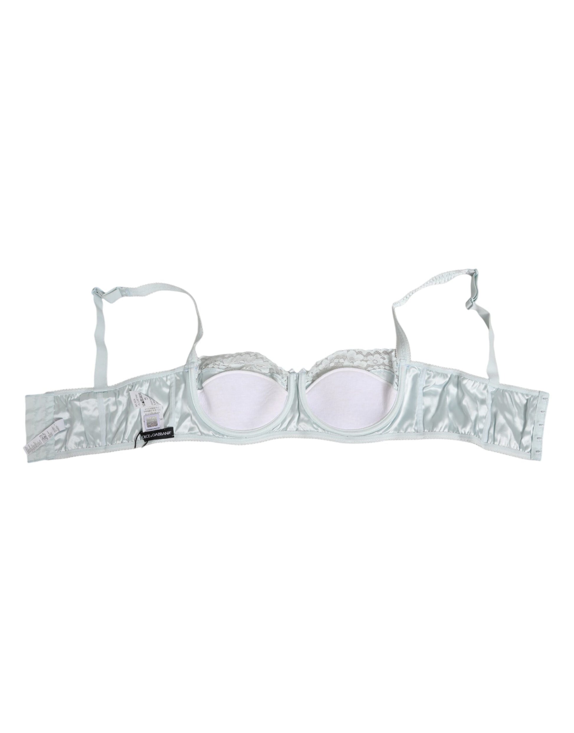 Light Blue Silk Semi-Padded Balconette Underwear