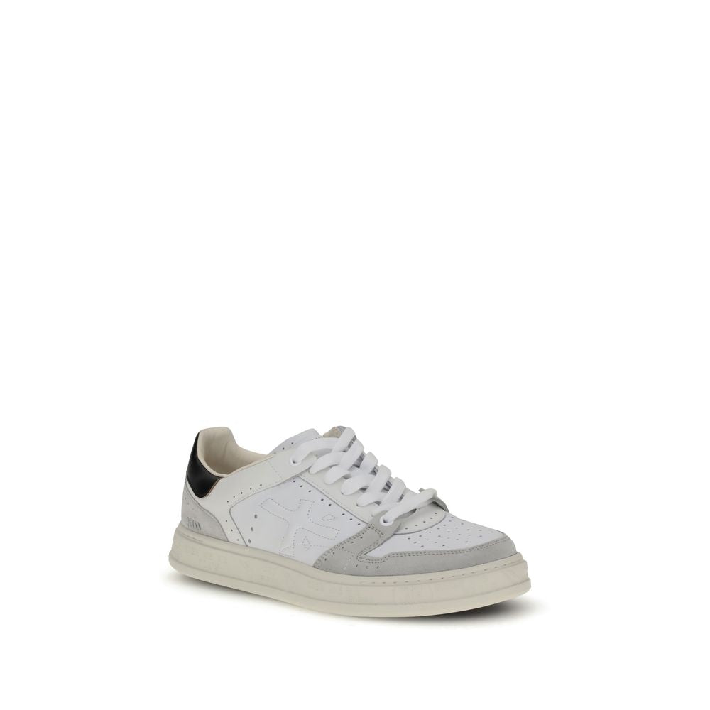 White Calf Leather Bos Taurus Low Top Sneakers
