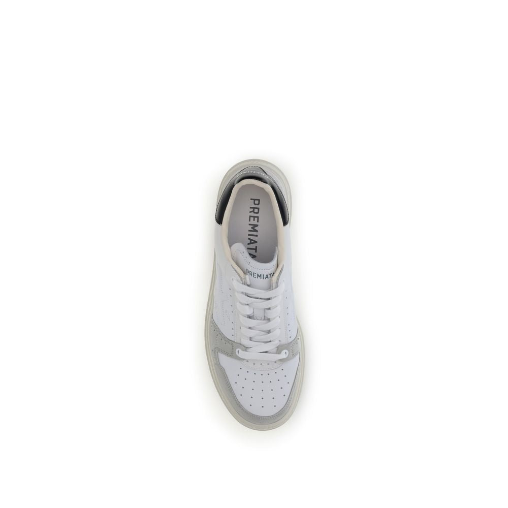 White Calf Leather Bos Taurus Low Top Sneakers
