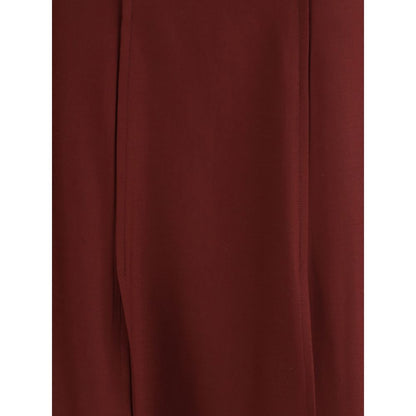 Bordeaux Wool Midi Skirt