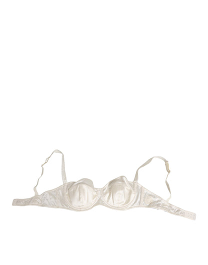 White Silk Satin Balconnet Lingerie Bra Underwear