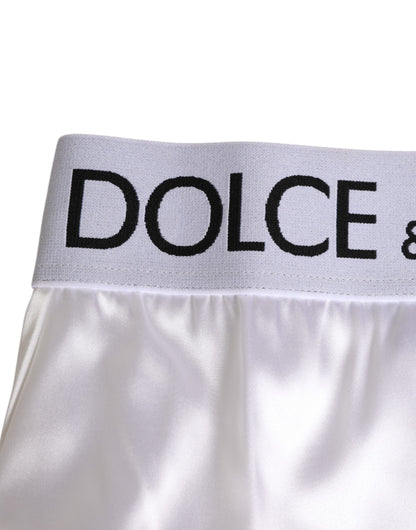 White Satin High-Waist Brief Logo Women Underwear