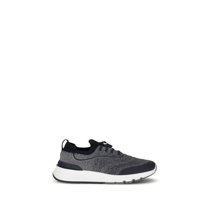 Gray Cotton Athletic Sneakers