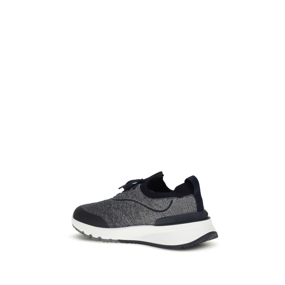 Gray Cotton Athletic Sneakers