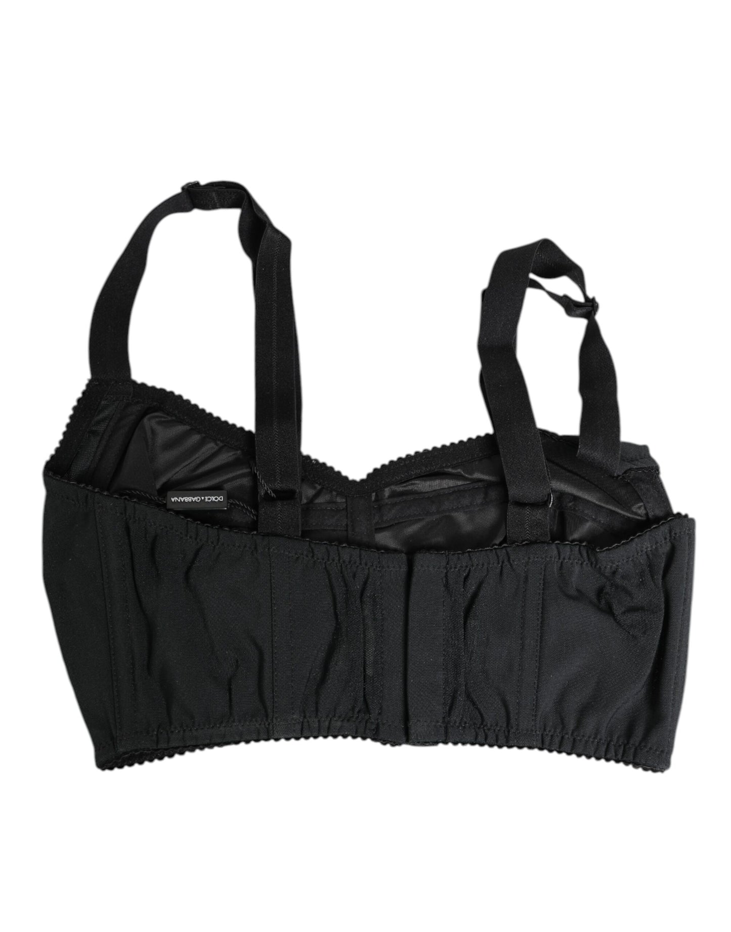 Black Stretch Nylon Bustier Bra Underwear