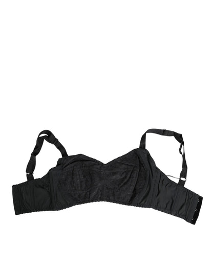 Black Stretch Nylon Bustier Bra Underwear