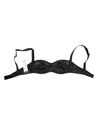 Black Silk Satin Wireless Lingerie Bra Underwear