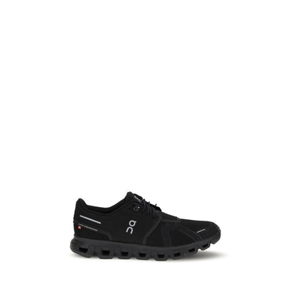 Black Polyurethane Athletic Sneakers