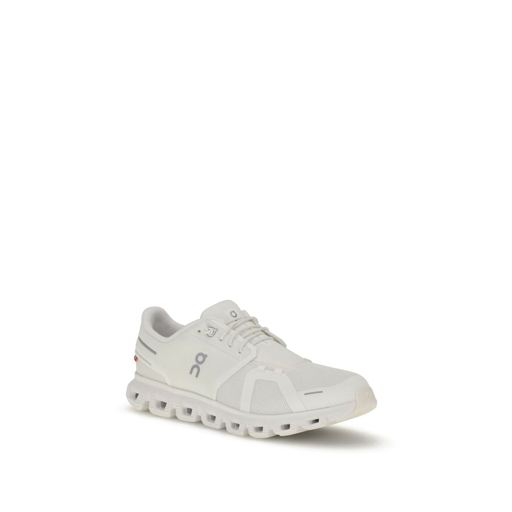 White Recycled Polyester Athletic Sneakers
