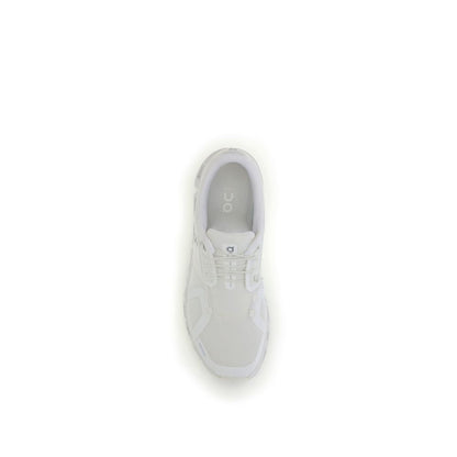 White Recycled Polyester Athletic Sneakers
