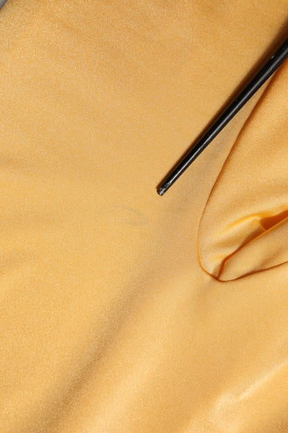 Gold Yellow Stretch Long Sleeve Bodysuit Dress