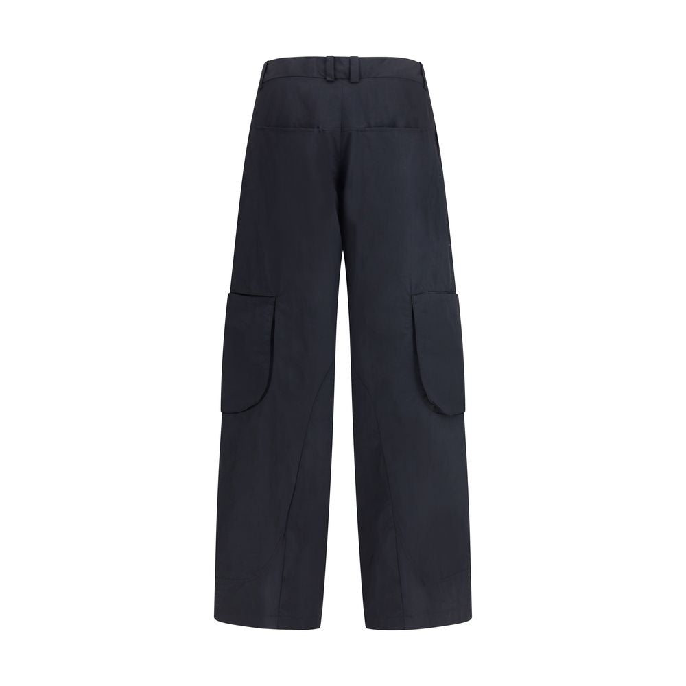 Black Cotton Cargo Pants