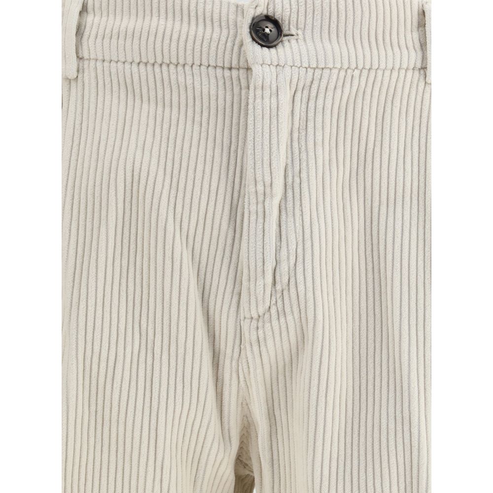 White Cotton Casual Pants