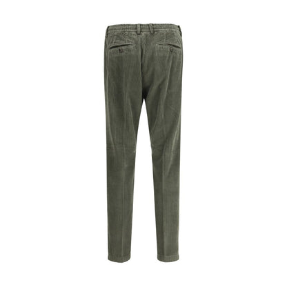 Green Cotton Casual Pants