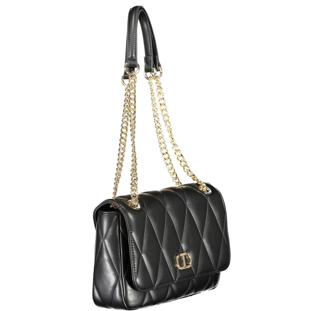 Black Polyethylene Women Handbag