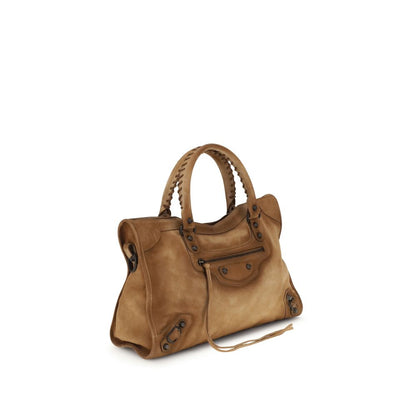 Beige Calf Leather Bos Taurus Handbag