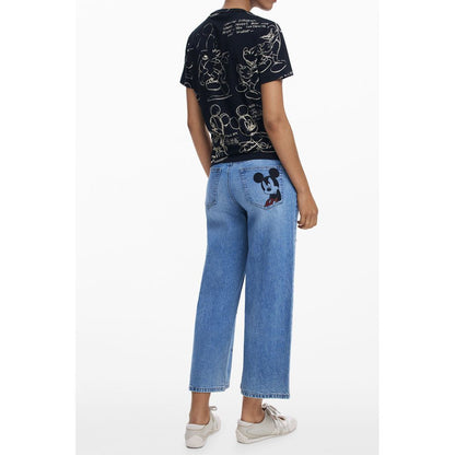 Black Cotton Women T-Shirt