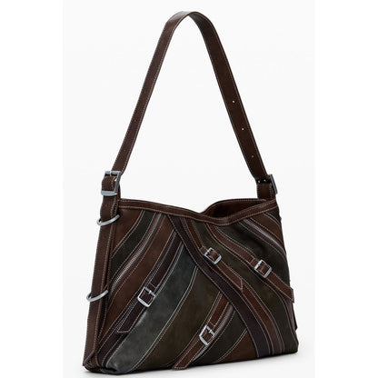 Brown Polyethylene Women Handbag
